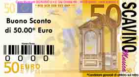 Promozione buono sconto 50,00 euro - scavino torino